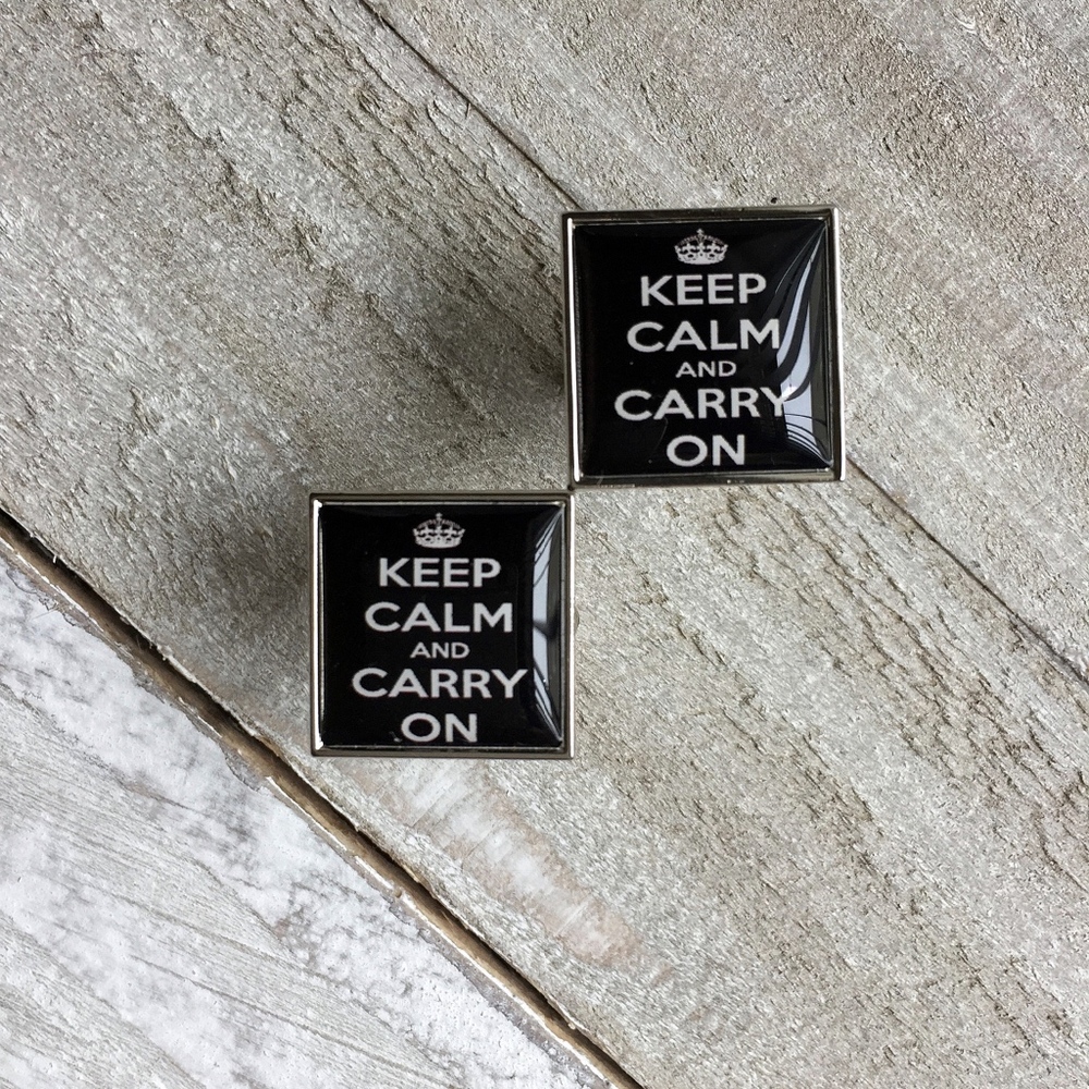 Men’s Cufflinks " KEEP CALM AND CARRY ON "